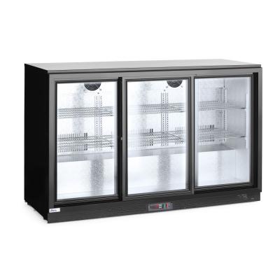 Barová chladnička s trojitými posuvnými dveřmi, Arktic, 254L, Černá, 230V/160W, 1350x520x(H)865mm | 235836